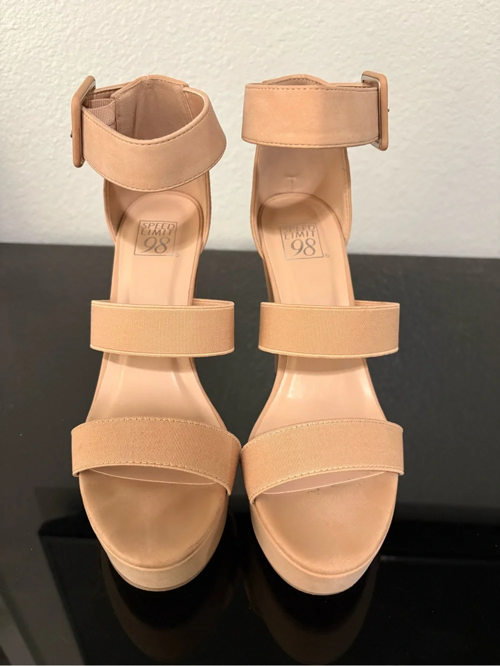 Shiekh Tan Strappy Platform High Heel Sandals
